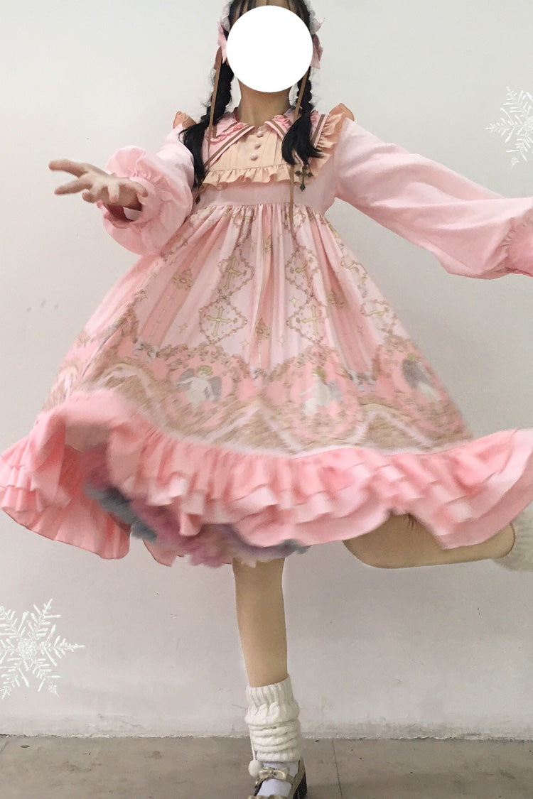 Gothic Lolita Dress - Angel's Redemption, 3 Colors, Printed, Long Sleeves, Sweet Style - additional product view 11