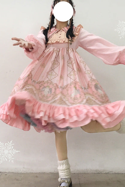 Gothic Lolita Dress - Angel's Redemption, 3 Colors, Printed, Long Sleeves, Sweet Style - additional product view 11