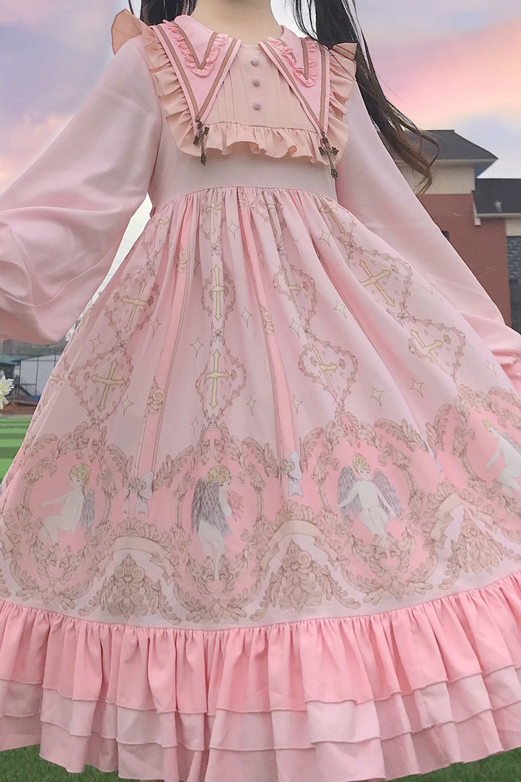 Gothic Lolita Dress - Angel's Redemption, 3 Colors, Printed, Long Sleeves, Sweet Style - additional product view 14