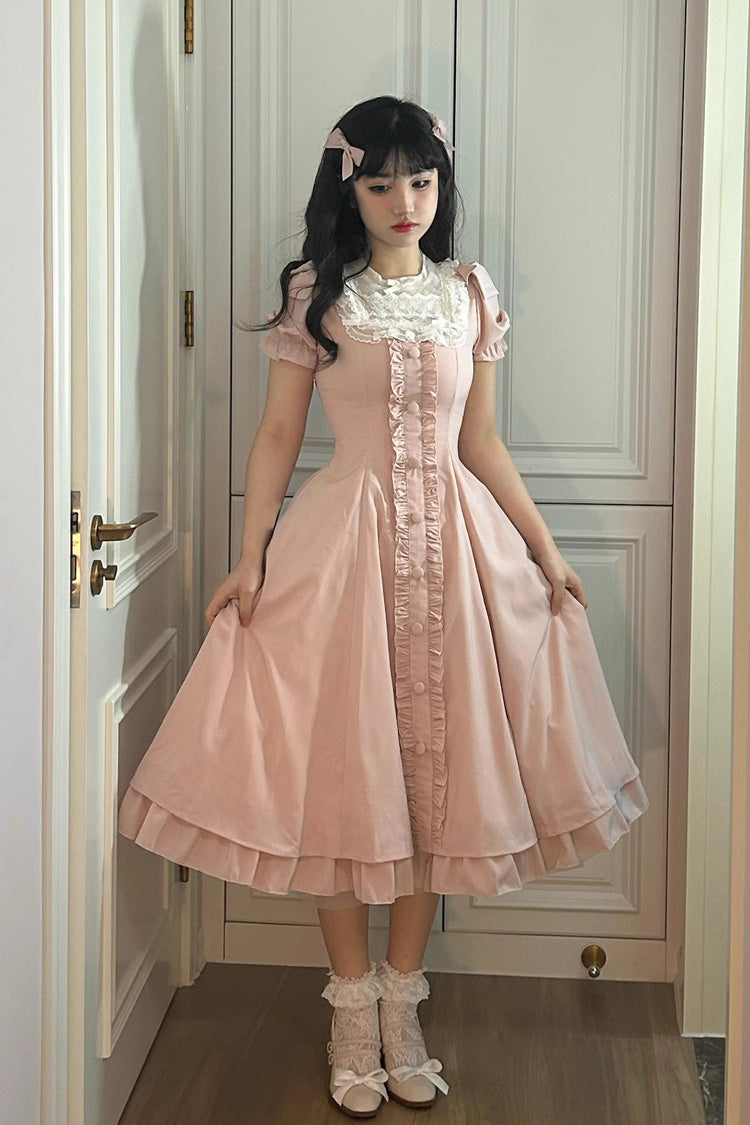 Gothic Lolita Dress - Annie's Gift, Pink, Plus Size, Sweet Style, Bow Detail - additional product view 2