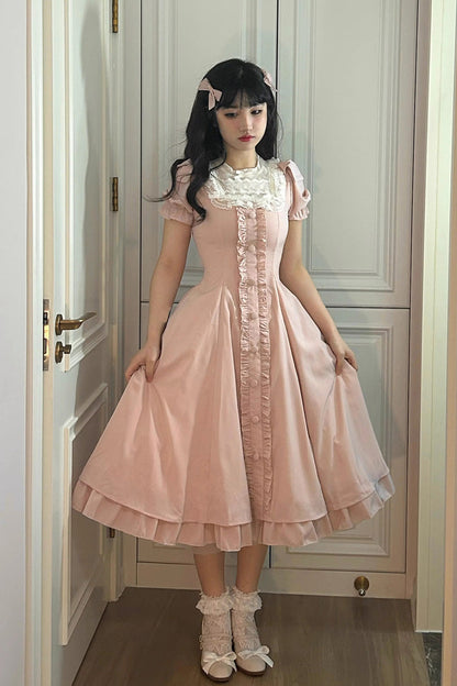 Gothic Lolita Dress - Annie's Gift, Pink, Plus Size, Sweet Style, Bow Detail - additional product view 2