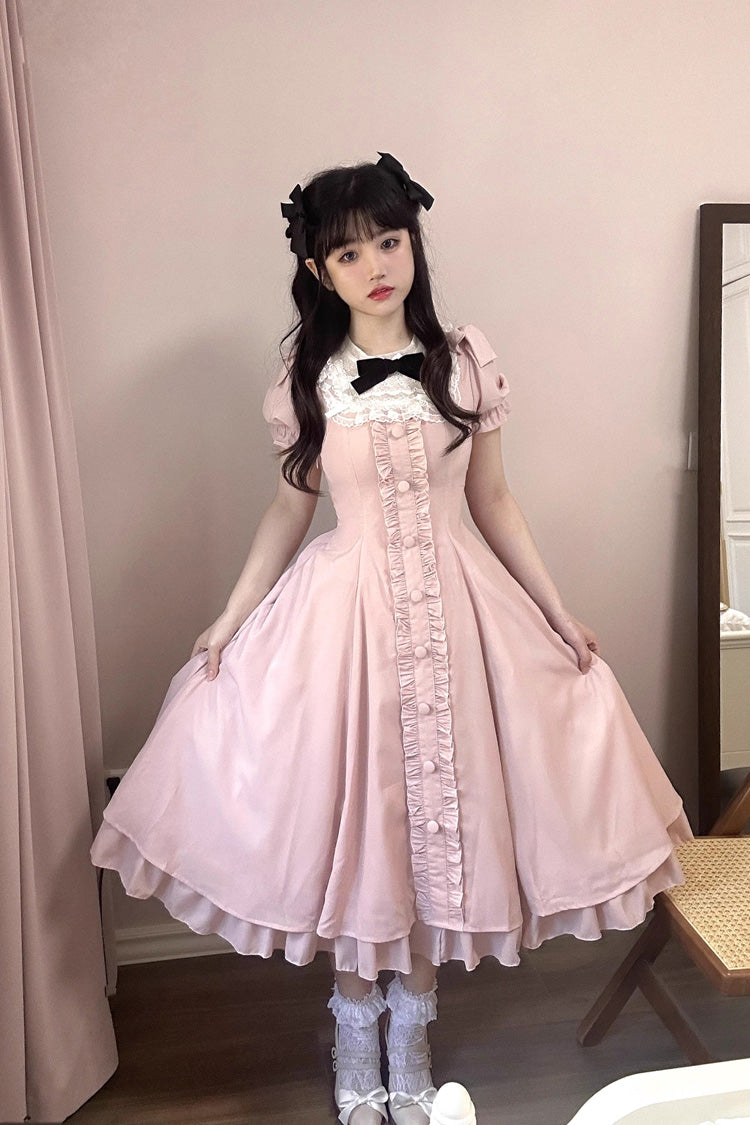 Gothic Lolita Dress - Annie's Gift, Pink, Plus Size, Sweet Style, Bow Detail - additional product view 3