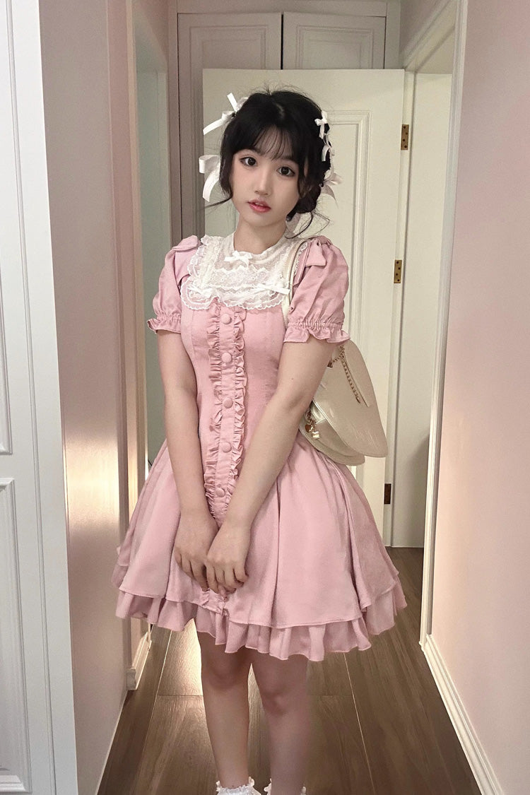 Gothic Lolita Dress - Annie's Gift, Pink, Short Version, Plus Size, Short Length - additional product view 2