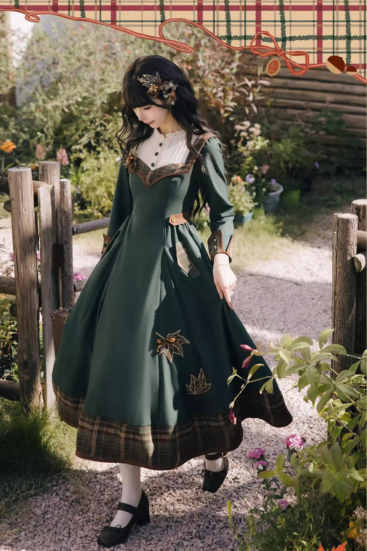 Gothic Lolita Dress - Autumn Chronicles, Green, Sweet Style, Printed, Embroidered - additional product view 2