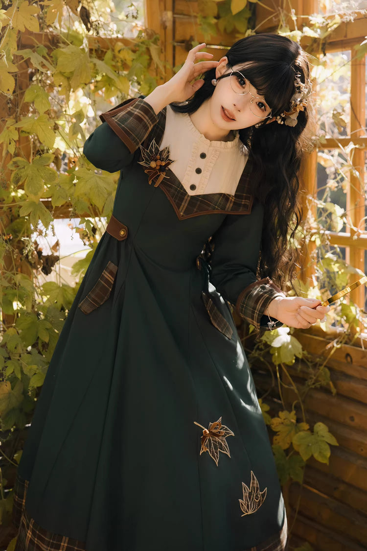 Gothic Lolita Dress - Autumn Chronicles, Green, Sweet Style, Printed, Embroidered - additional product view 3