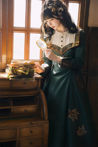 Gothic Lolita Dress - Autumn Chronicles, Green, Sweet Style, Printed, Embroidered - additional product view 6