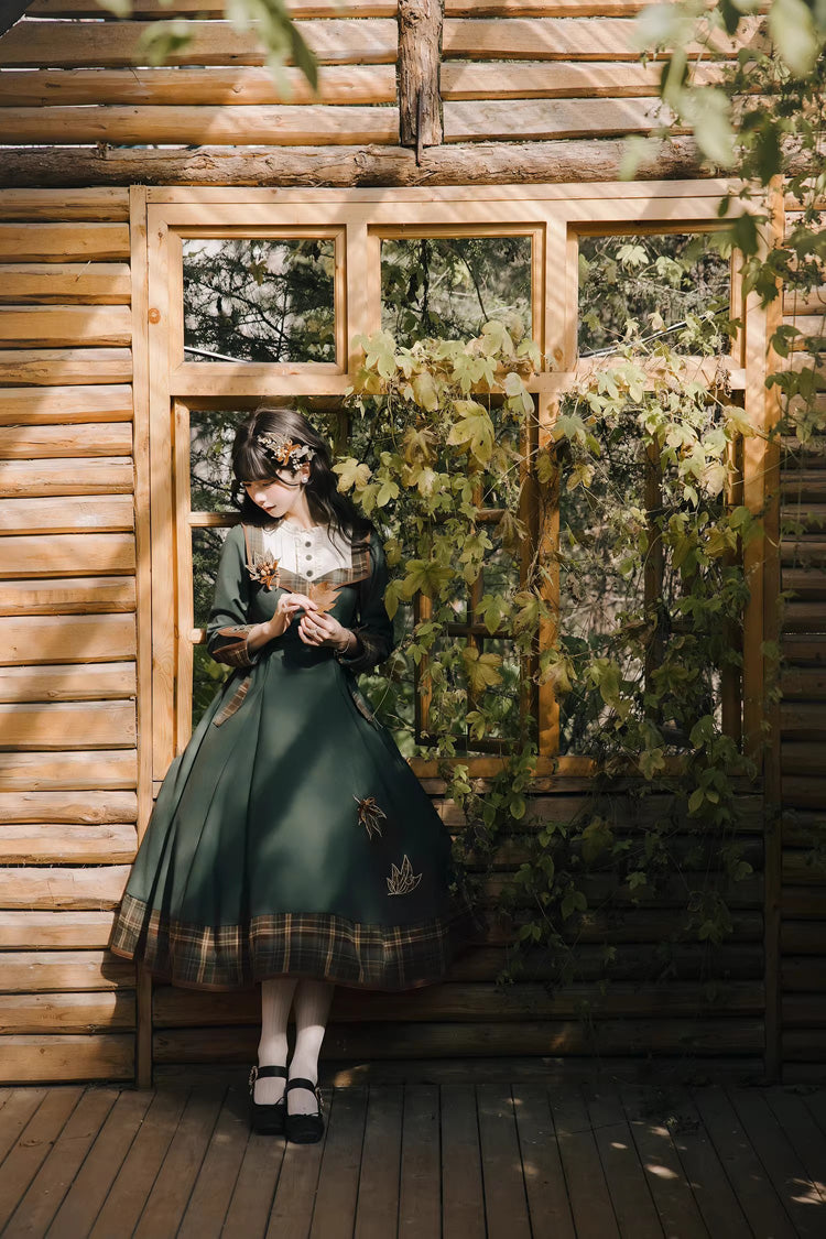 Gothic Lolita Dress - Autumn Chronicles, Green, Sweet Style, Printed, Embroidered - additional product view 7