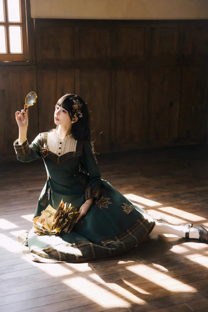 Gothic Lolita Dress - Autumn Chronicles, Green, Sweet Style, Printed, Embroidered - additional product view 10
