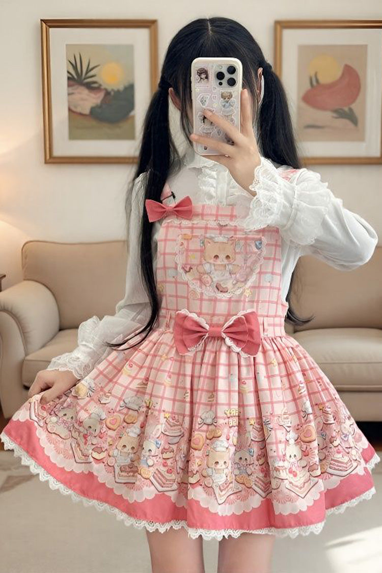 Gothic Lolita Dress - Bear Cake, 3 Colors, Lace Trim, Printed, Sweet Style - additional product view 2