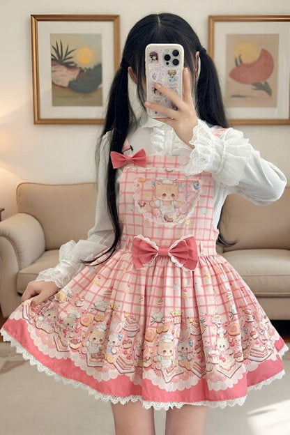 Gothic Lolita Dress - Bear Cake, 3 Colors, Lace Trim, Printed, Sweet Style - additional product view 2