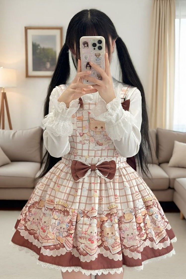 Gothic Lolita Dress - Bear Cake, 3 Colors, Lace Trim, Printed, Sweet Style - additional product view 3