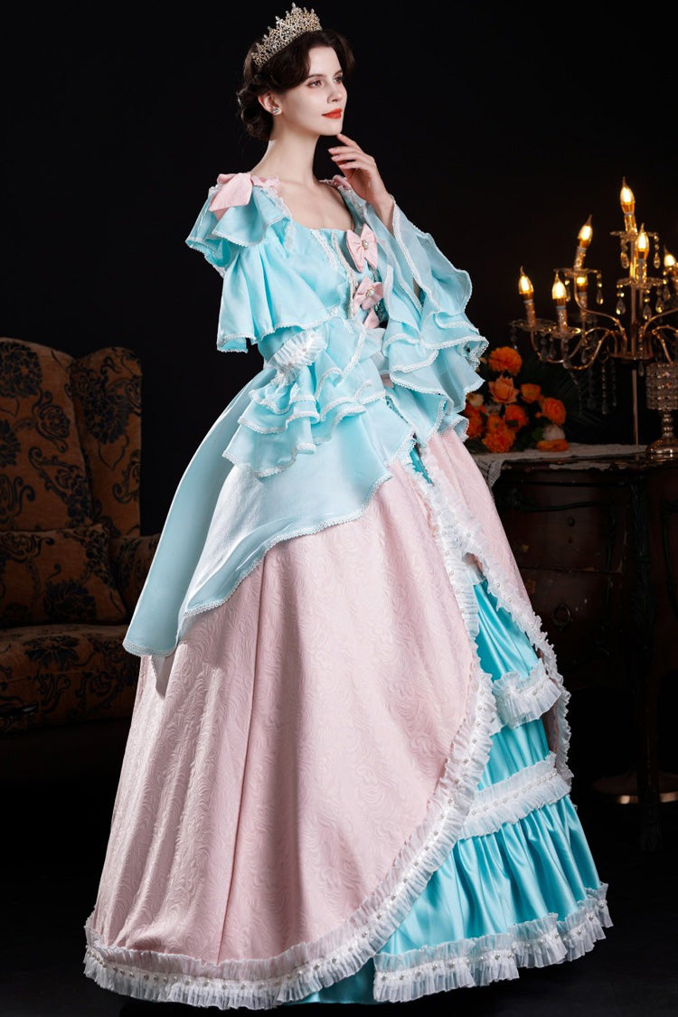 Gothic Lolita Dress - Blue/pink Square Collar, 2 Colors, Square Collar, Long Sleeves - additional product view 5