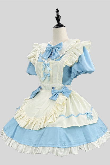 Gothic Lolita Dress - Blue/white, 2 Colors, Plus Size, Ruffled, Sweet Style - additional product view 2