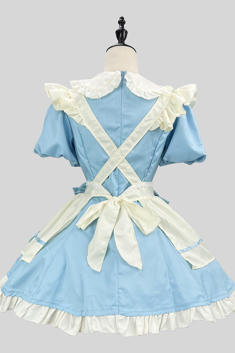 Gothic Lolita Dress - Blue/white, 2 Colors, Plus Size, Ruffled, Sweet Style - additional product view 3