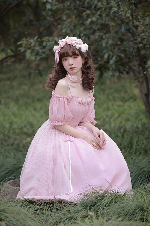 Gothic Lolita Dress - Boat Neck Bubble, 2 Colors, High Waist, Sweet Style - additional product view 5