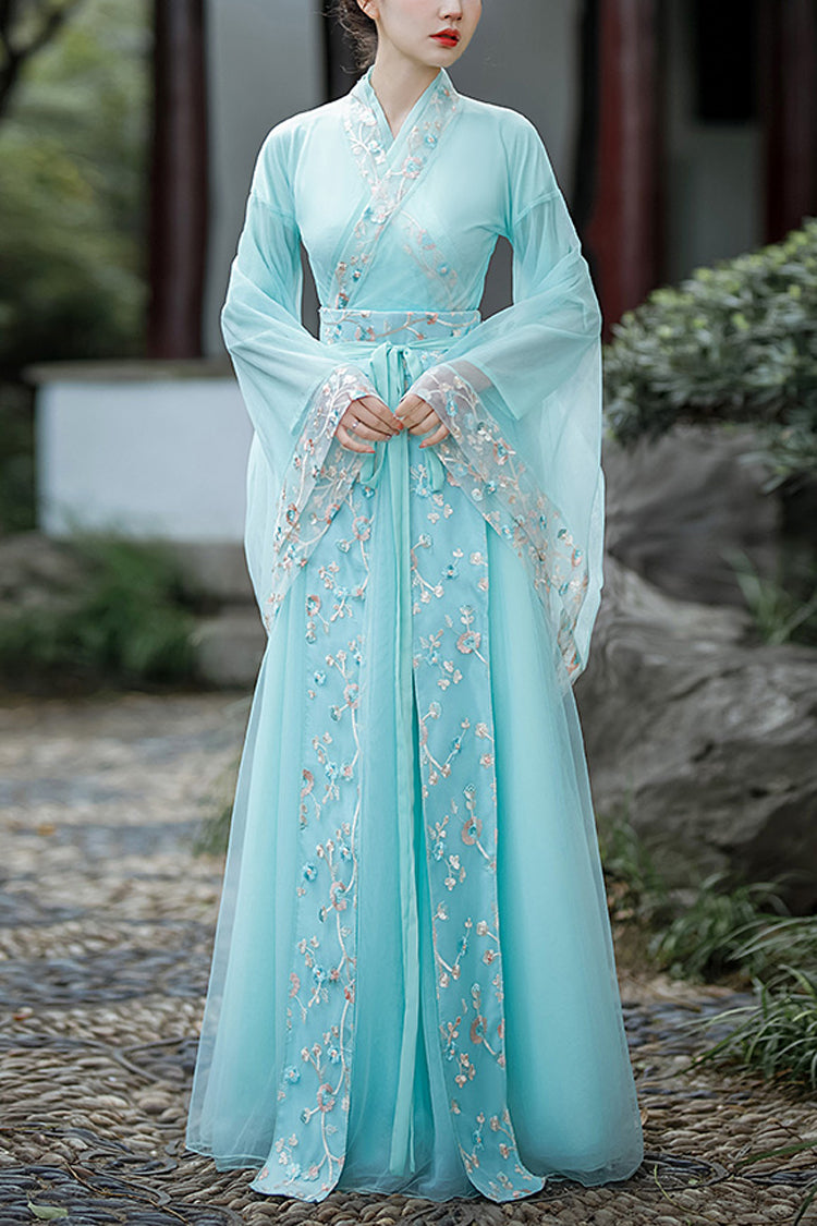 Gothic Lolita Dress - Butterfly Love Flower, Green, Sweet Style, Chinese-Inspired Style - main product image