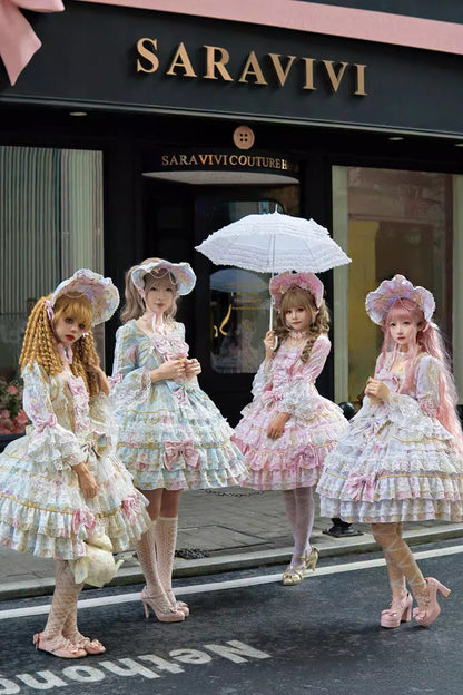 Gothic Lolita Dress - Candlelight Elegance, Pink, Long Sleeves, Sweet Style, Bow Detail - additional product view 5