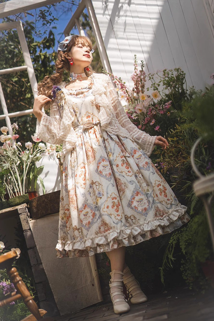 Gothic Lolita Dress - Cat Rose Tea, 3 Colors, Ruffled, Printed, Sweet Style - additional product view 6