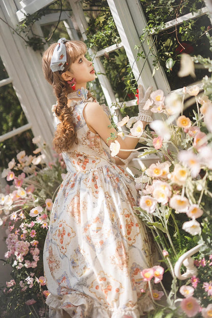 Gothic Lolita Dress - Cat Rose Tea, 3 Colors, Ruffled, Printed, Sweet Style - additional product view 8