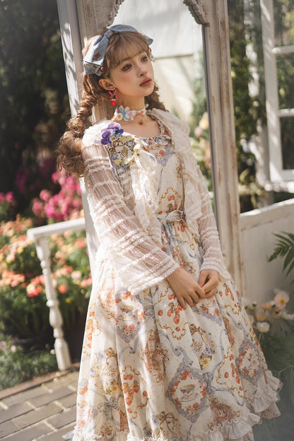 Gothic Lolita Dress - Cat Rose Tea, 3 Colors, Ruffled, Printed, Sweet Style - additional product view 9