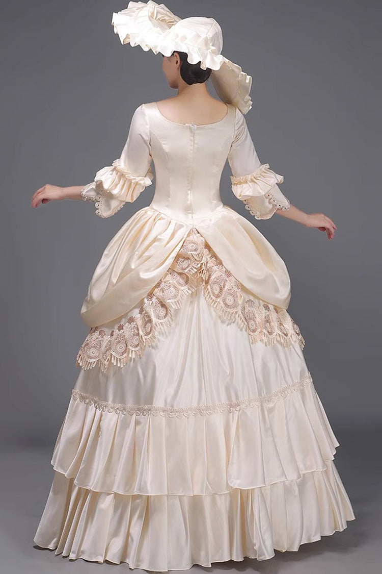 Gothic Lolita Dress - Champagne 3d Flower Decoration, Champagne, Ruffled, Embroidered - additional product view 6