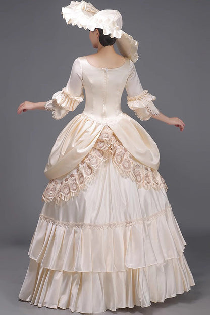 Gothic Lolita Dress - Champagne 3d Flower Decoration, Champagne, Ruffled, Embroidered - additional product view 6