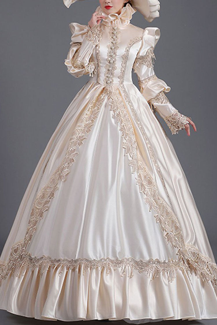 Gothic Lolita Dress - Champagne Court Style High, Champagne, High Waist, Long Sleeves - main product image
