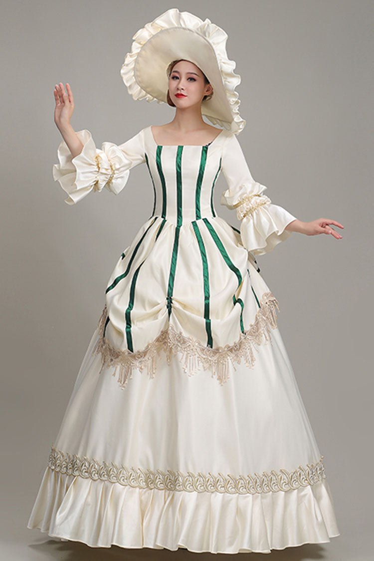 Gothic Lolita Dress - Champagne Hime Sleeves Half, Champagne, Square Collar, High Waist - additional product view 2