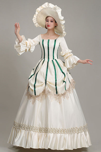 Gothic Lolita Dress - Champagne Hime Sleeves Half, Champagne, Square Collar, High Waist - additional product view 2