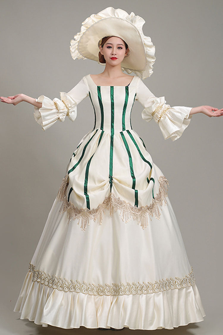 Gothic Lolita Dress - Champagne Hime Sleeves Half, Champagne, Square Collar, High Waist - additional product view 3