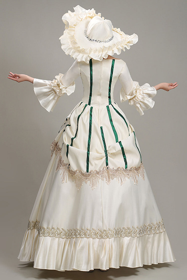 Gothic Lolita Dress - Champagne Hime Sleeves Half, Champagne, Square Collar, High Waist - additional product view 4