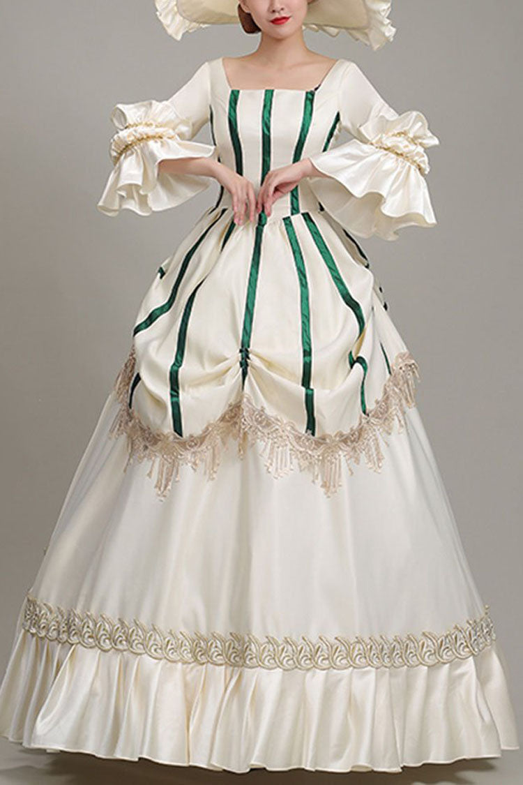 Gothic Lolita Dress - Champagne Hime Sleeves Half, Champagne, Square Collar, High Waist - main product image