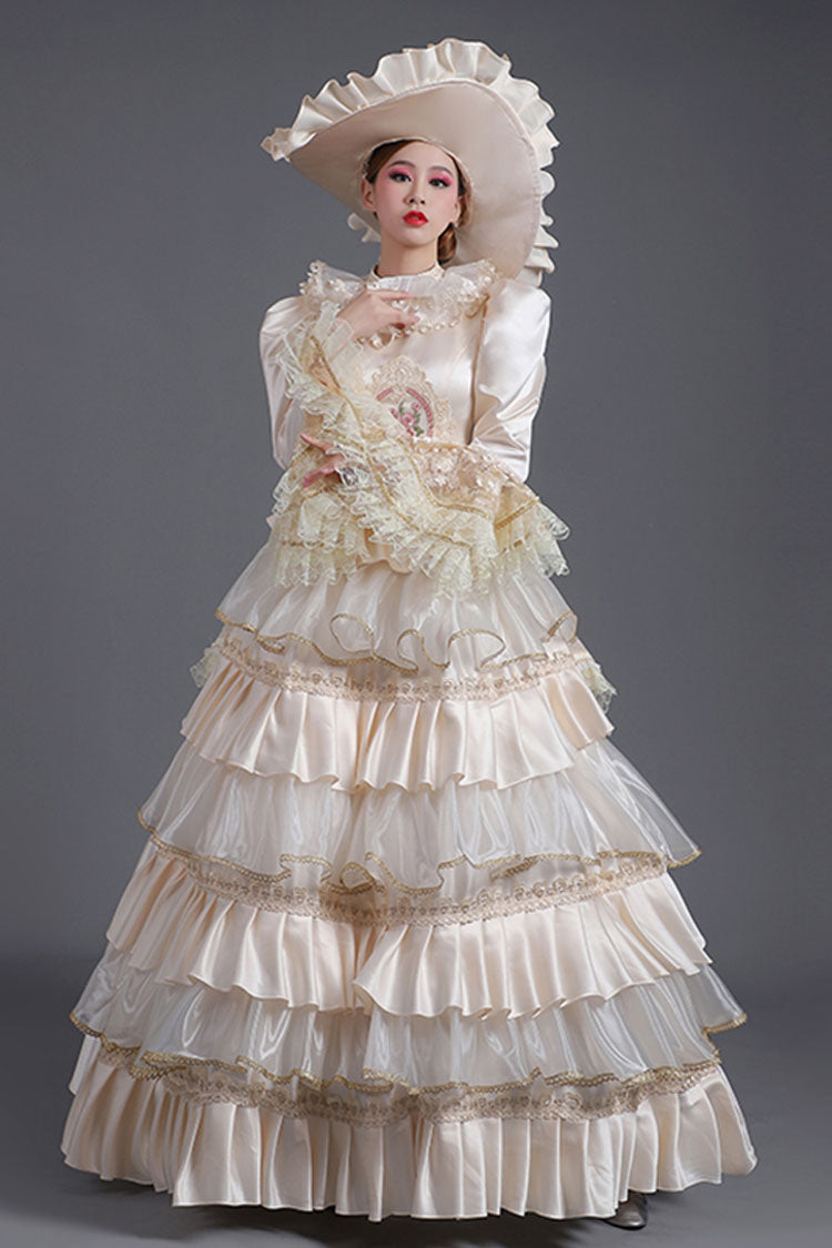Gothic Lolita Dress - Champagne Hime Sleeves High, Champagne, High Waist, Victorian Style - additional product view 2