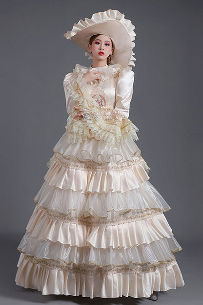 Gothic Lolita Dress - Champagne Hime Sleeves High, Champagne, High Waist, Victorian Style - additional product view 2