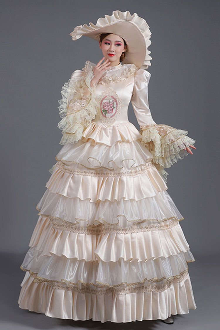 Gothic Lolita Dress - Champagne Hime Sleeves High, Champagne, High Waist, Victorian Style - additional product view 3