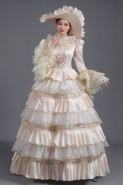 Gothic Lolita Dress - Champagne Hime Sleeves High, Champagne, High Waist, Victorian Style - additional product view 3