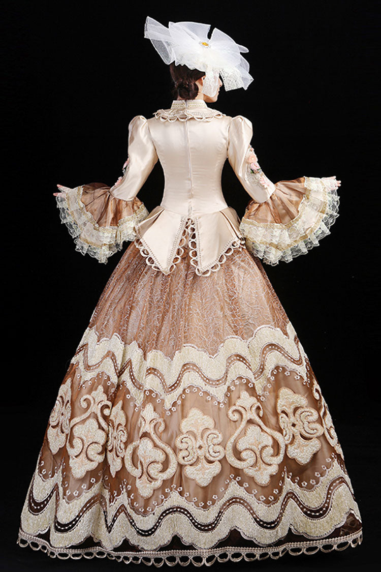 Gothic Lolita Dress - Champagne Multi-layer Hime, Champagne, High Waist, Embroidered - additional product view 3