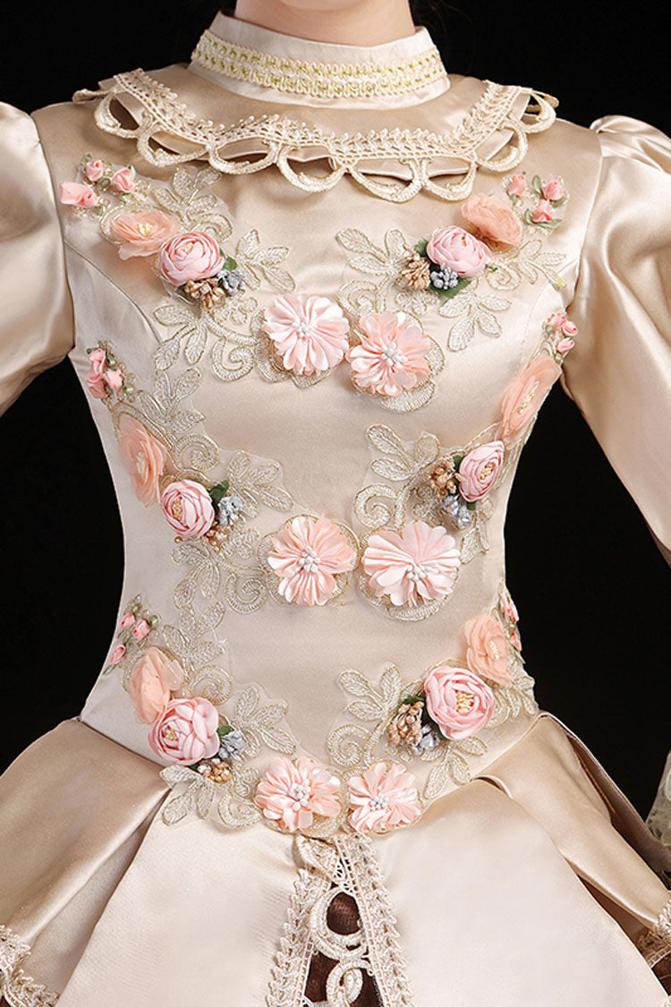 Gothic Lolita Dress - Champagne Multi-layer Hime, Champagne, High Waist, Embroidered - additional product view 5