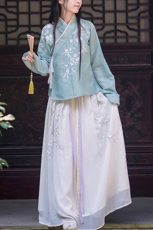 Gothic Lolita Dress - Chinese Ancient Style Han, Green, Sweet Style, Embroidered - main product image
