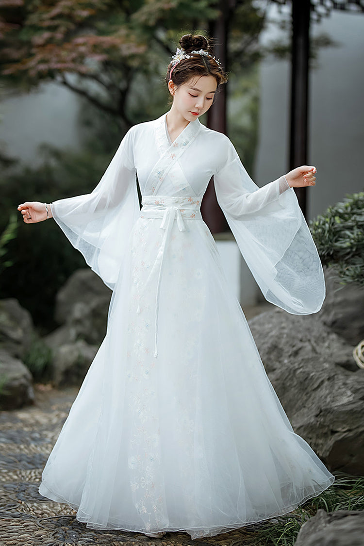 Gothic Lolita Dress - Chinese Ancient Style Jiangnan, White, Sweet Style, Embroidered - additional product view 2