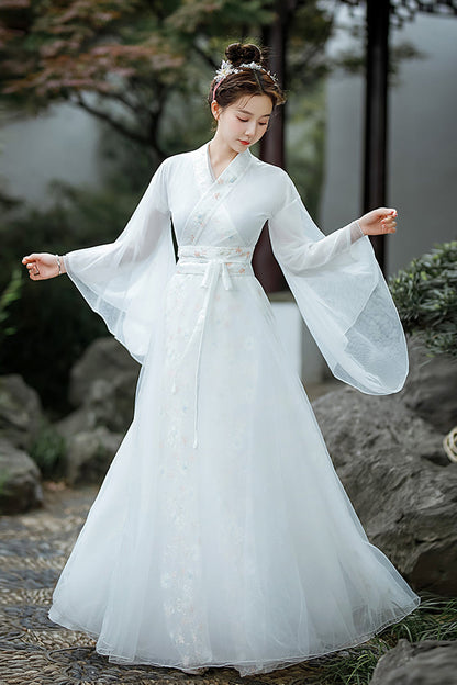 Gothic Lolita Dress - Chinese Ancient Style Jiangnan, White, Sweet Style, Embroidered - additional product view 2