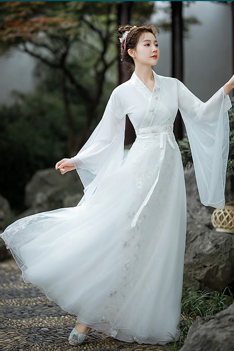 Gothic Lolita Dress - Chinese Ancient Style Jiangnan, White, Sweet Style, Embroidered - additional product view 3