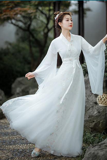 Gothic Lolita Dress - Chinese Ancient Style Jiangnan, White, Sweet Style, Embroidered - additional product view 3