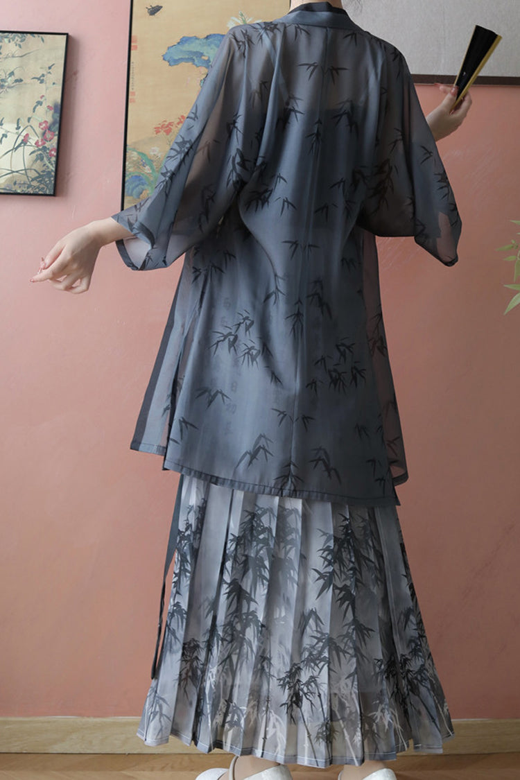 Gothic Lolita Dress - Chinese Handwriting Print Style, 2 Colors, Women's Style - additional product view 4