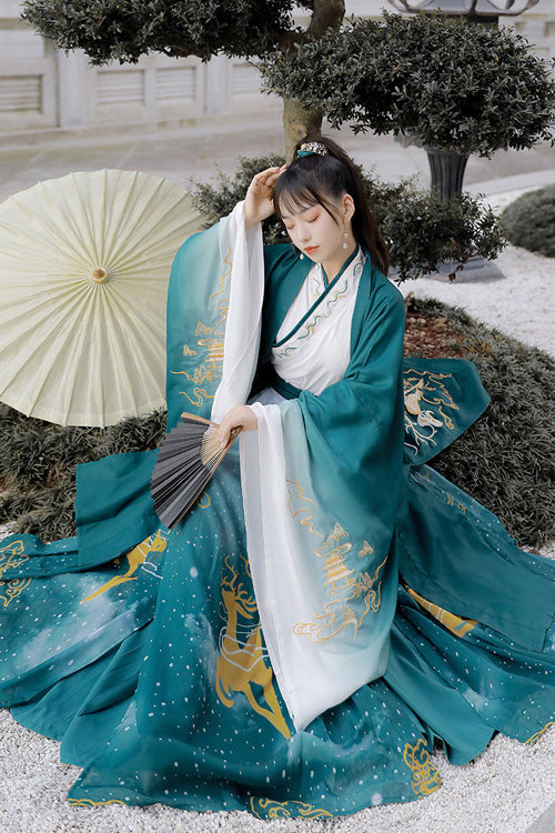 Gothic Lolita Dress - Chinese Style Exquisitely, Green, Chinese-Inspired Style - additional product view 4