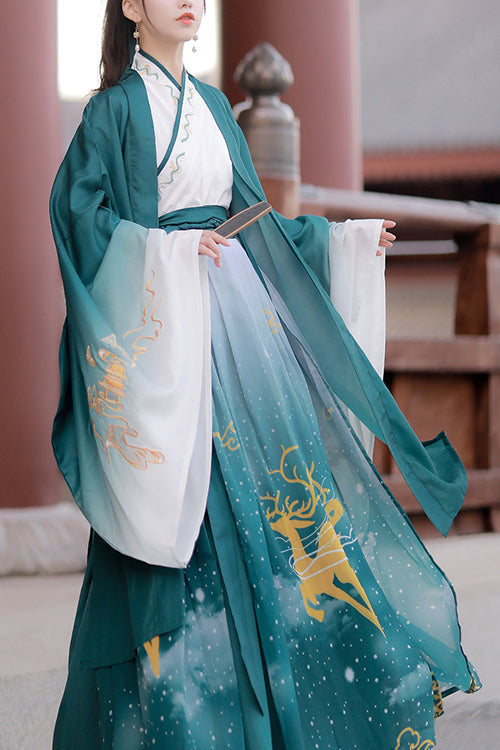Gothic Lolita Dress - Chinese Style Exquisitely, Green, Chinese-Inspired Style - main product image