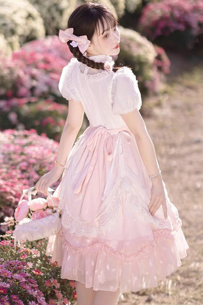 Gothic Lolita Dress - Chinese Style, Pink, Sweet Style, Chinese-Inspired Style, Ruffled - additional product view 5