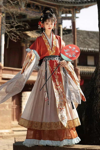 Gothic Lolita Dress - Cloud-clad Fairy, 2 Colors, Chinese-Inspired Style, Ruffled, Printed - additional product view 4