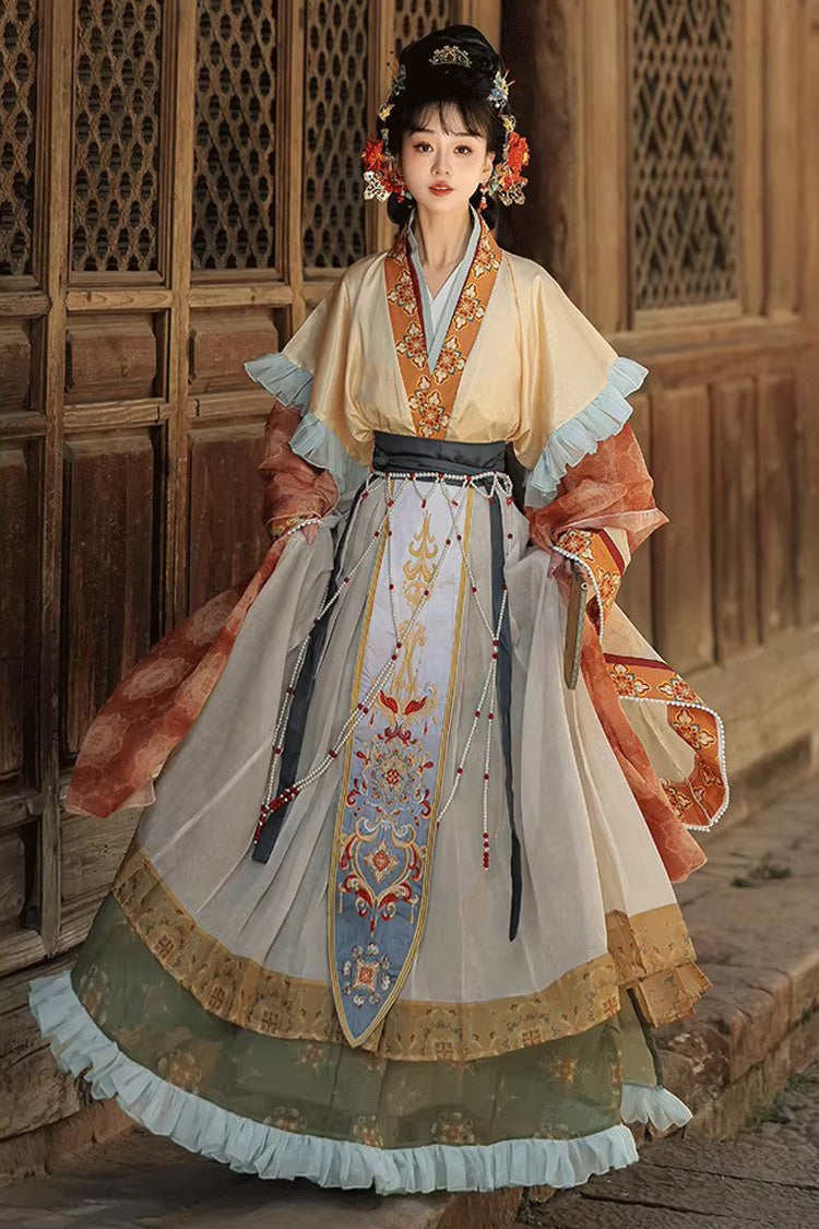 Gothic Lolita Dress - Cloud-clad Fairy, 2 Colors, Chinese-Inspired Style, Ruffled, Printed - additional product view 8