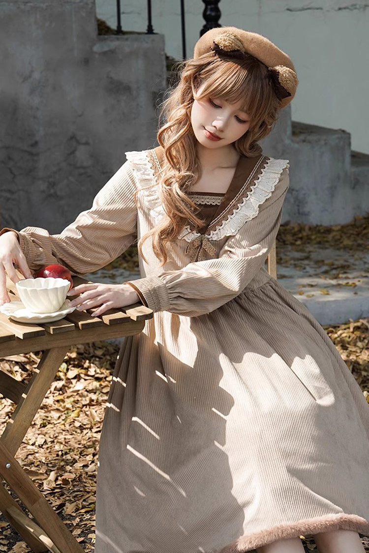 Gothic Lolita Dress - Coco Diary, Brown, Long Sleeves, Sweet Style - additional product view 3